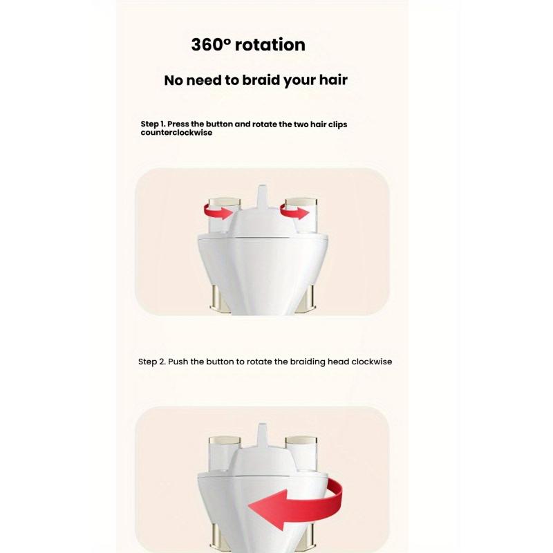 Automatic Braiding Tool! One-Click Operation, Easy to Make Twist Braids, Fishbone Braids, And More Styles. Even for Handicapped People. 30-Second Quick Braiding, Suitable for All Hair Types. Perfect Gift for Barbers And Stylists