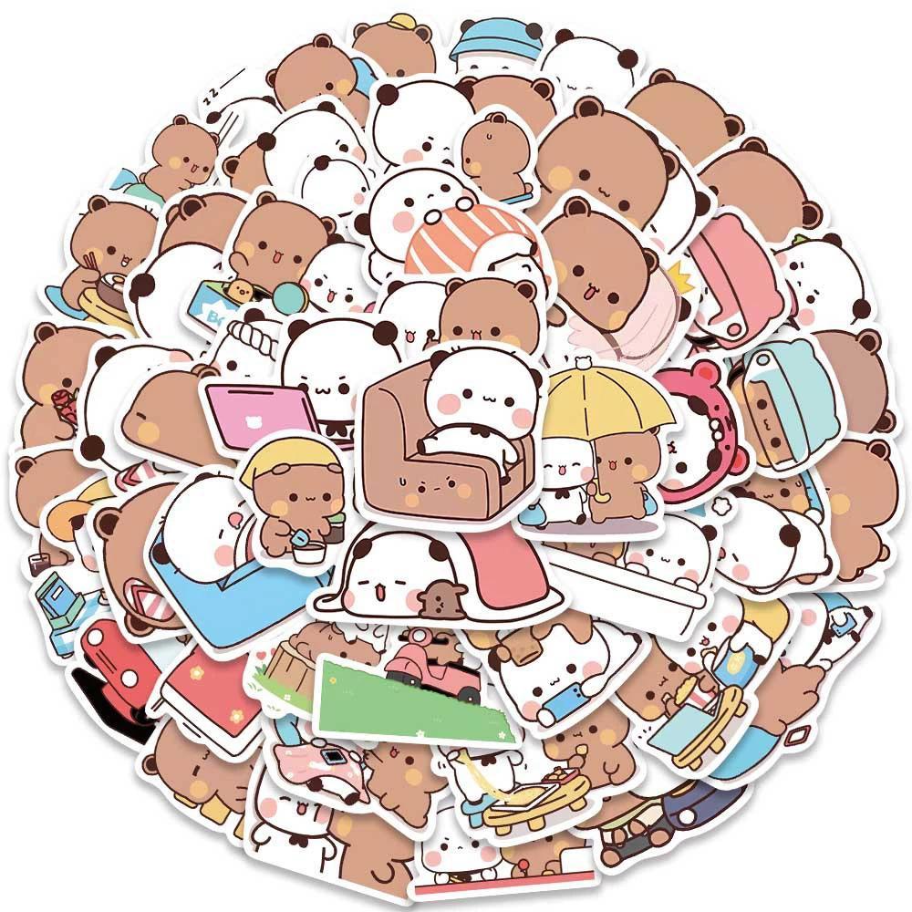 10/30/50pcs Cute Bubu and Dudu Stickers Bear Couple DIY Toy Doodles Decorative Graffiti Decal Phone Bottles Scrapbook Waterproof