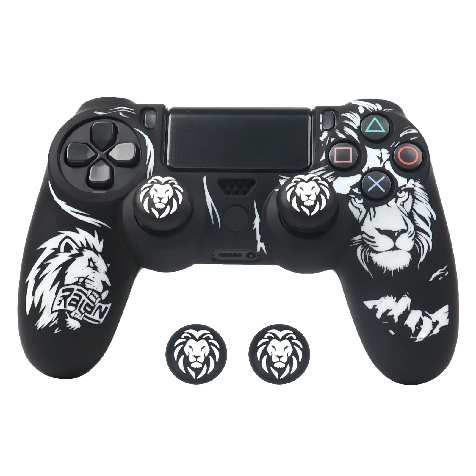 Silicone Case for PS4 Controller Protective Cover with 2 Thumb Grips Anti-Scratch Shockproof Gamepad Skin for PS4 Game Joystick Gaming Console Accessory