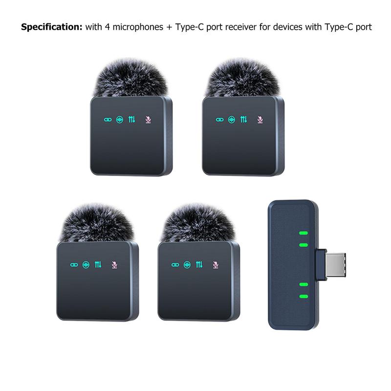 Wireless Lavalier Microphone, 1 Set USB Rechargeable Wireless Microphone, Lapel Mic for Video Recording, Teaching, Interviews, Podcast, Conference, Vlog, USB Streaming Mic