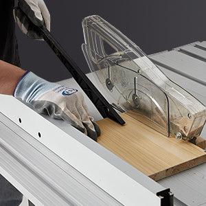 GARVEE 10 Inch 15A Table Saw with 5000RPM Power, Bevel Cutting Capability, and Included Stand for Versatile Woodworking Projects and Precise 90°/0-45° Cuts, Ideal for Professionals and DIY Enthusiasts.