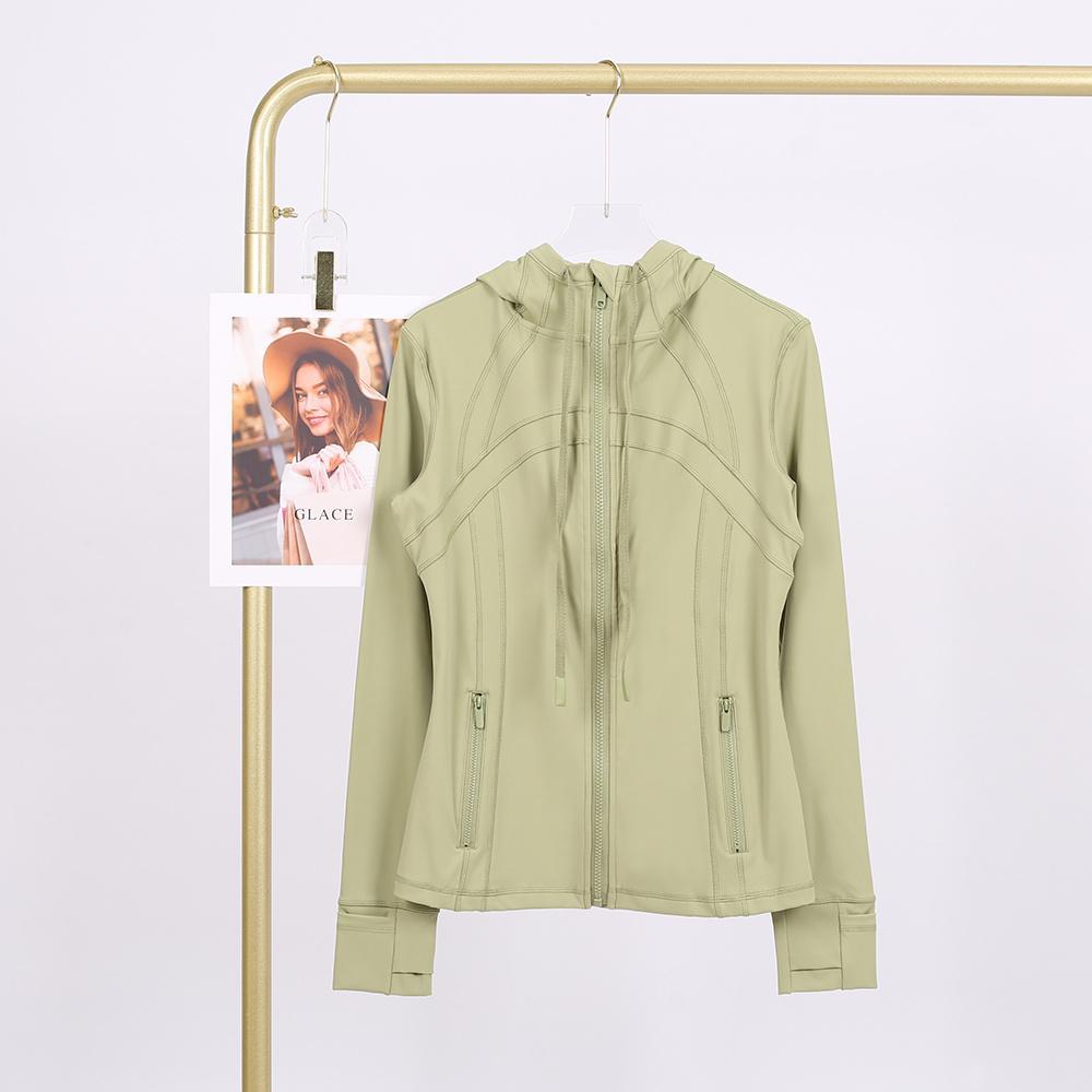 LULU  New hooded jacket for summer, thin, quick drying, slimming, tight fitting, sports and elastic jacket, slim fit