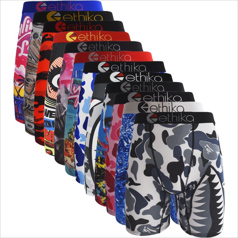 2pcs /3pcs Men's Sports Underwear Breathable Moisture-Wicking Sports Underwear Printed Mid-Length Fitness Men's Underwear Available in Various Colors and Sizes S-XXXL