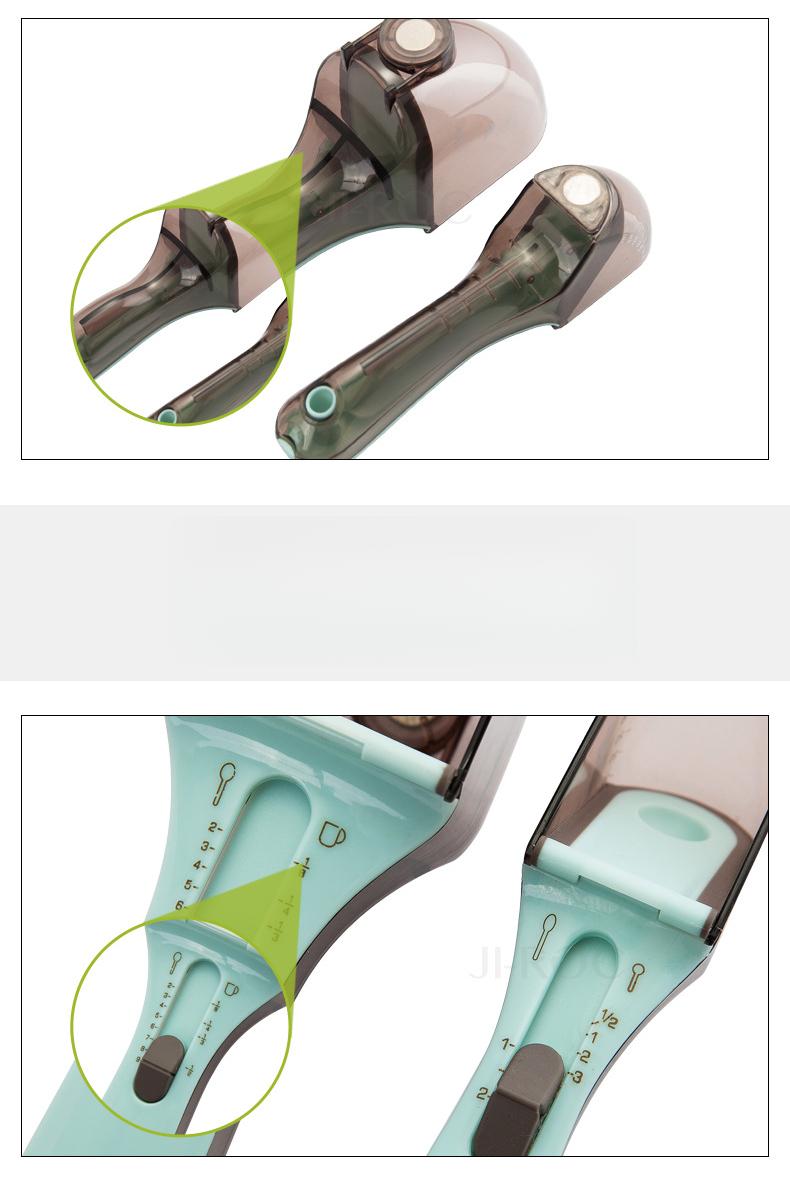 Adjustable measuring spoon, baking plastic measuring spoon, kitchen tool plastic graduated measuring spoon, adjustable measuring spoon set