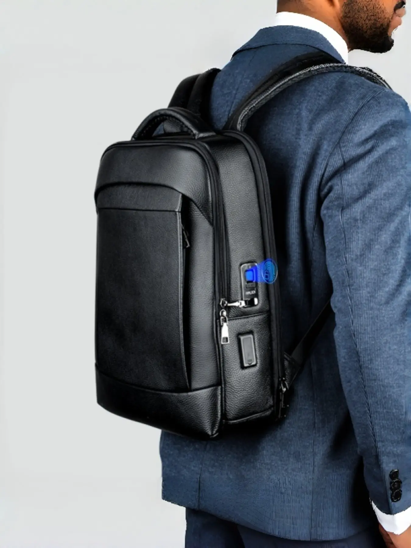 High-End Men's Fingerprint Anti-Theft Backpack, Commuter Laptop Bag, Secure Computer Backpack, Ideal Gift for Men