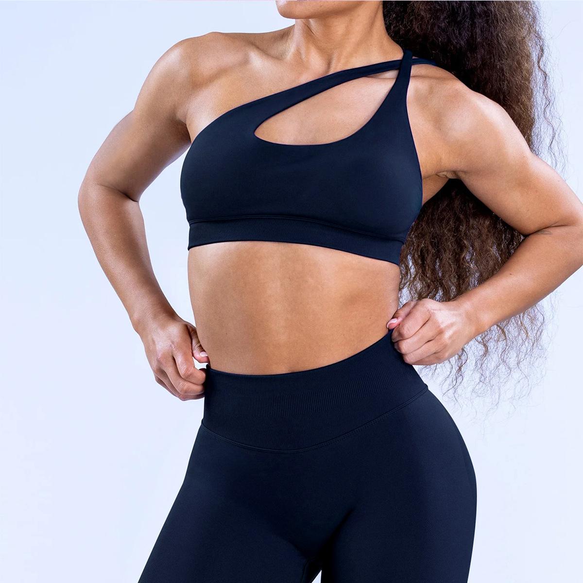 Women's 2 Piece Seamless Yoga Set Off-Shoulder High Elastic Sports Bra & Matte Nylon Leggings, Gym Activewear Women's 2 Piece Seamless Yoga Set Off-Shoulder High Elastic Sports Bra & Matte Nylon Leggings, Gym Activewear
