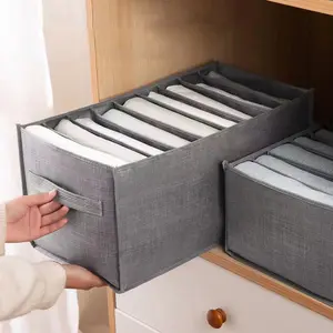 9-Panel Minimalist Clothes Storage Box with Jeans Dividers - Home Wardrobe Organizer with Layered Design, Laundry Dividers Open Storage Bins for Bedroom, Desk Organization