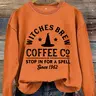 Halloween Print Lightweight Sweatshirt, Fall & Winter Women's Casual Long Sleeve Round Neck Pullover, Loose-Fitting Knit Top