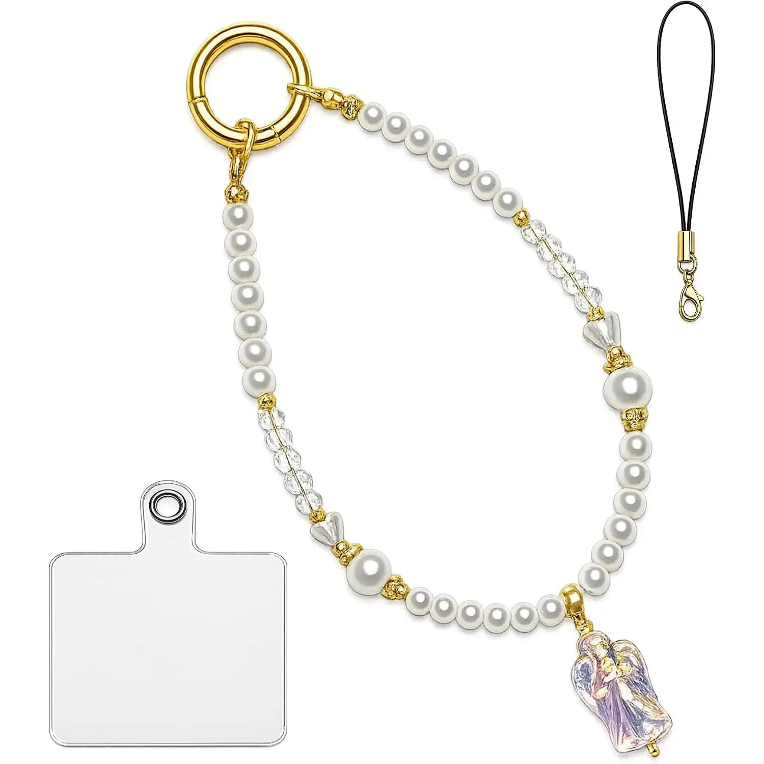 Beaded Phone Charm Strap for Women, Aesthetic  Glass &  Wrist Lanyards,  Anti-Lost Detachable Cell Phone Chain for Smartphone Case, Camera, ,  for Her
