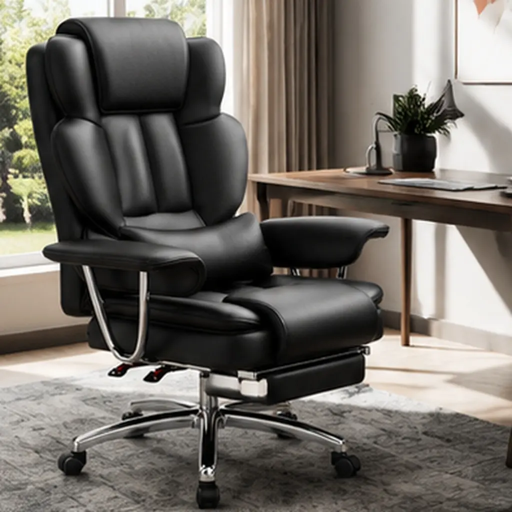 ARCH Big and Tall Executive Office Chair with Footrest, Ergonomic High Back Reclining Computer Chair, PU Leather Desk Chair for Home Office, 500lbs Capacity, Black, Black Color Options, PU Leather Material, Product Dimensions: 21.30 W x 30.30 D x