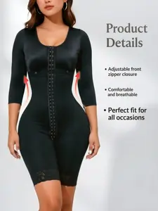 Elegant Women's Lace Patchwork Sleeveless Shapewear, Postpartum Waist Trainer, Butt Lifter, Body Sculpting Bodysuit, European Style