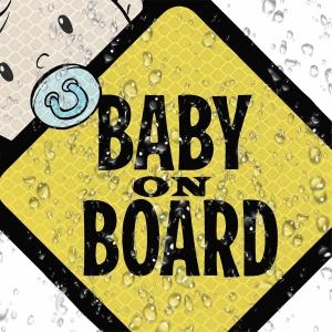 Baby On Board Sticker for Cars Trucks 2Pack High Intensity Reflective Waterproof Vinyl Safety Signs for Rear Side Windows Bumpers Vehicle