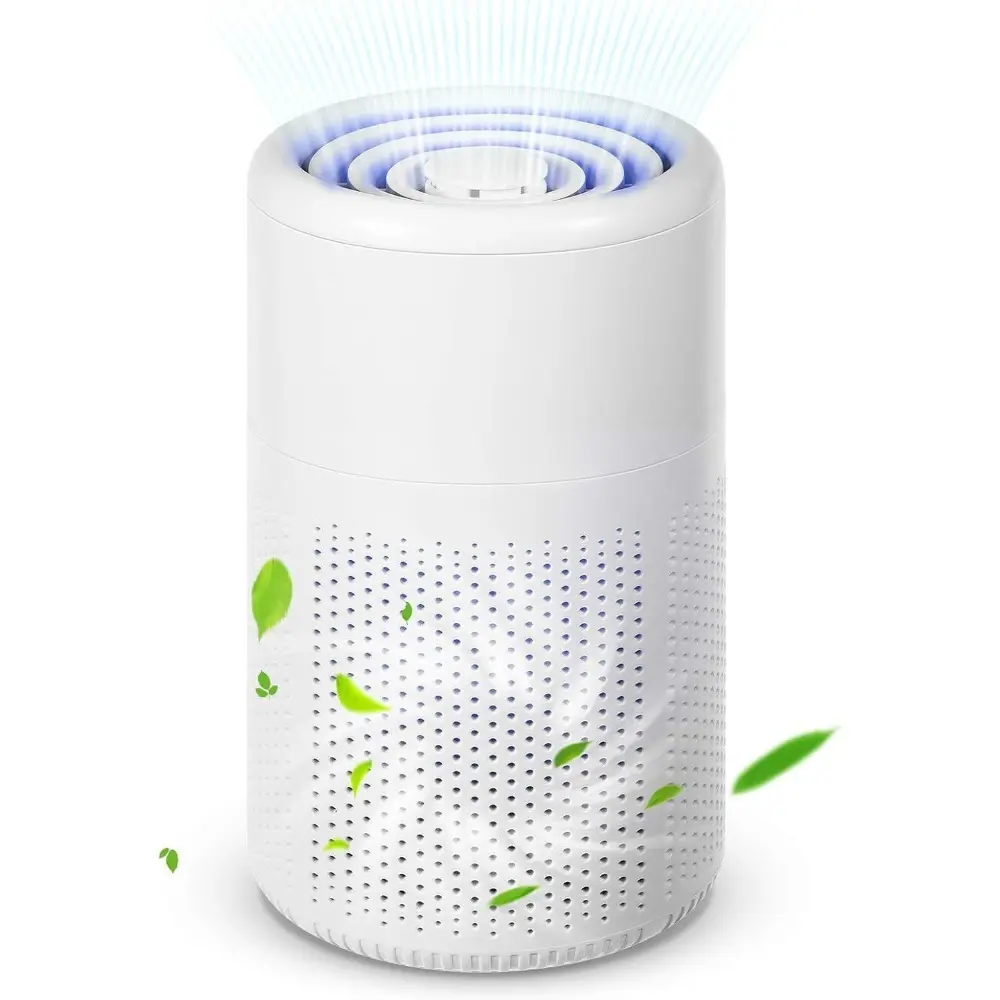 Ultra-quiet 20db Mini Personal Air Purifier, Portable Desktop Air Cleaner for Bedroom Office Nightstand, Efficiently Eliminates Smoke, Pet Dander and Household Odors, Compact Low Noise Air Freshener for Daily Indoor Desktop Purification