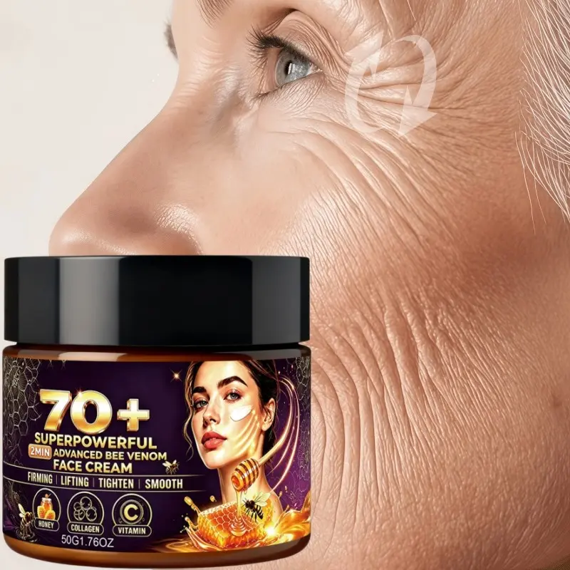 Bee Venom Firming Face Cream, Anti-Aging Wrinkle Reducing Moisturizer, Lifting Tightening Skin Cream, Infused Honey Collagen Vitamin C, Anti Aging Hydrator, Hydrating Daily Facial Moisturizer For All Skin Types, 50g