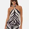 Women's Zebra Print Metal Decor Dress, Elegant Sleeveless Dress, Trendy Animal Print Design, Perfect for Casual and Party Wear, Slim Fit Evening Gown
