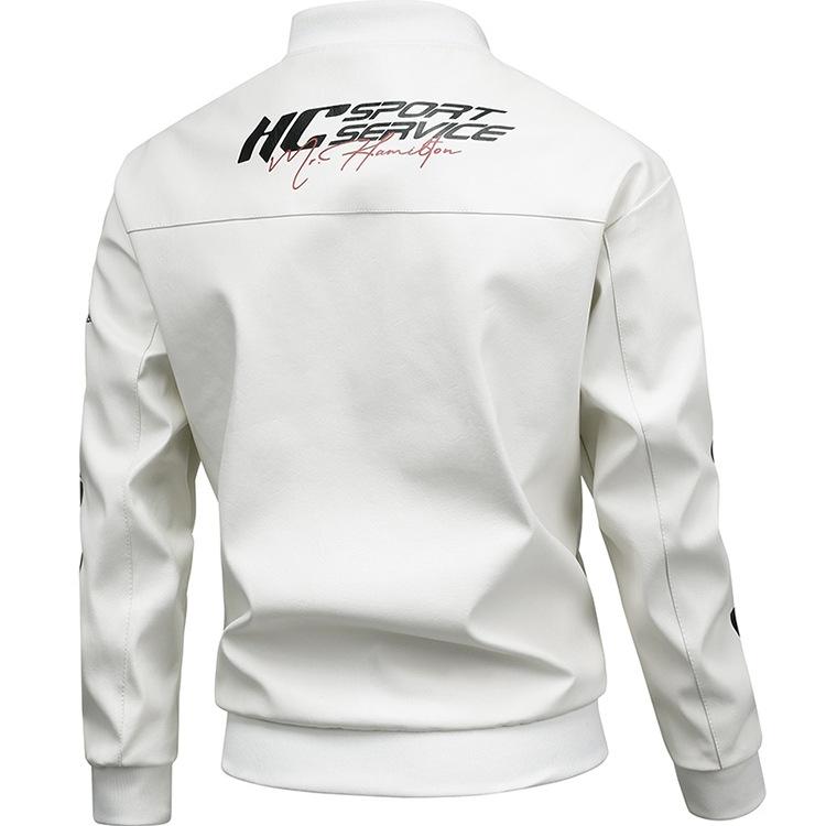 Men's Heavyweight Retro Hip-Hop Street Motorcycle Jacket Men's Leather Jacket Loose Fit