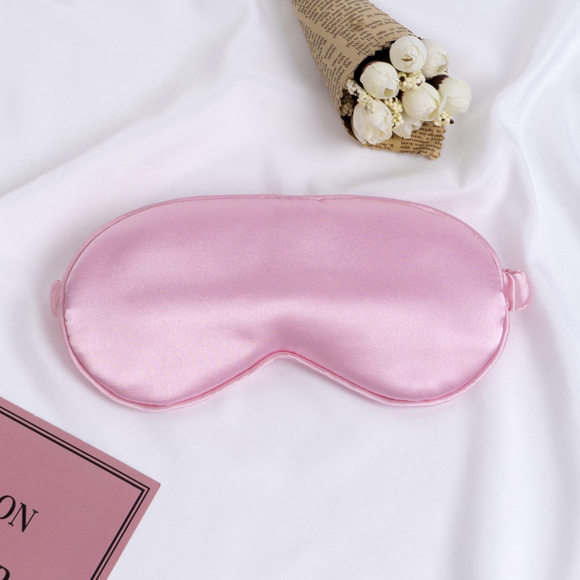 Solid Color Sleeping Eye Mask Set, 1pc Sleeping Eye Mask & 1pc Hair Tie & 1pc Shower Cap & 2pcs Soft Pillowcase, Bedding Accessories Kit for Home, Hair Bonnet, Hair Scrunchies, Night Mask, Pink Skincare Products, Sleep Aid Products, Eye Cover