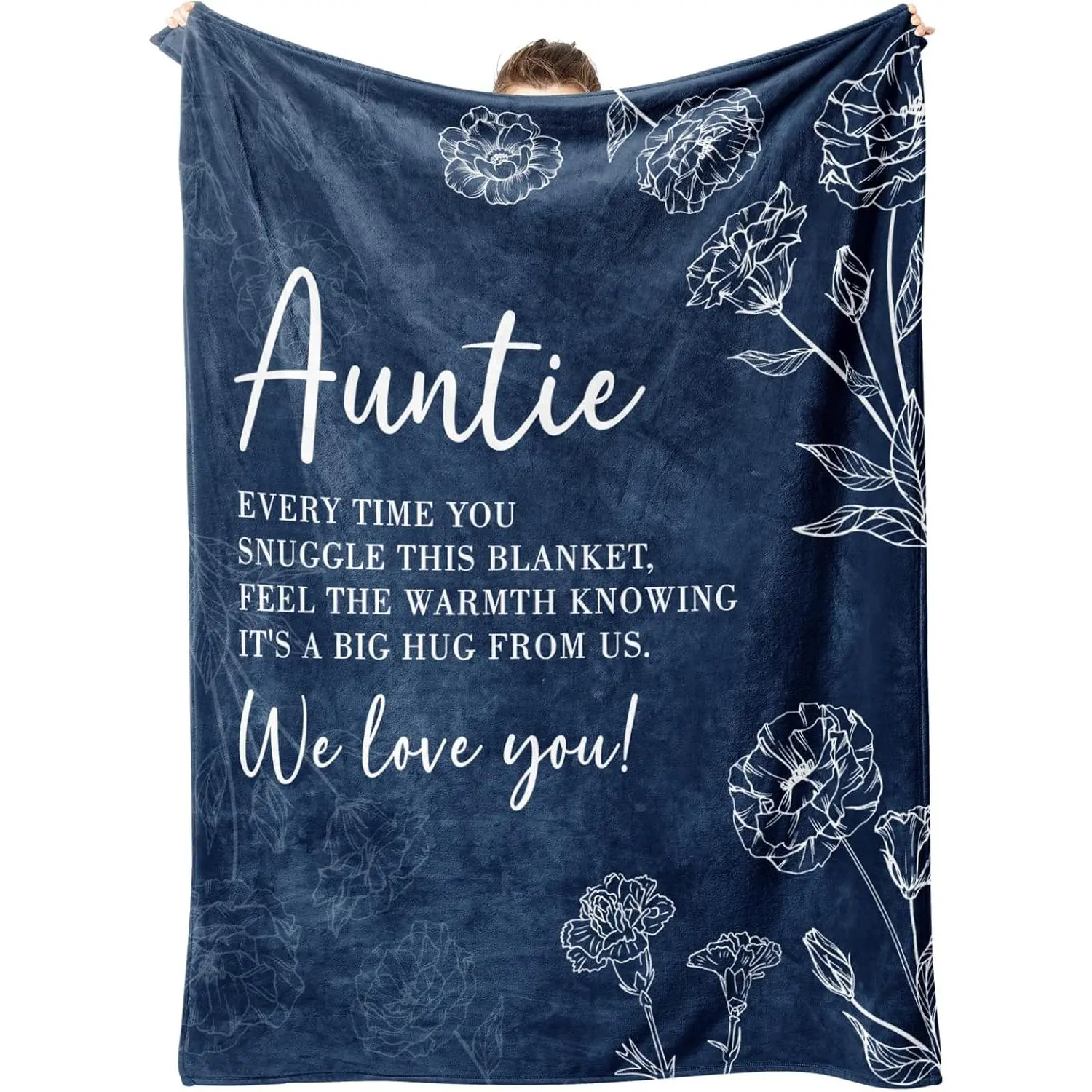 Auntie Gift Ideas, Aunt Gifts from Niece Nephew, Birthday Gift for Auntie, to My Auntie Throw Blanket 50" x 60", Blue