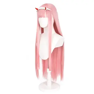 Anime DARLING in the FRANXX 02 Cosplay Wig Zero Two Wigs or Headwear Role Play Pink Color Cos Perucas Hair