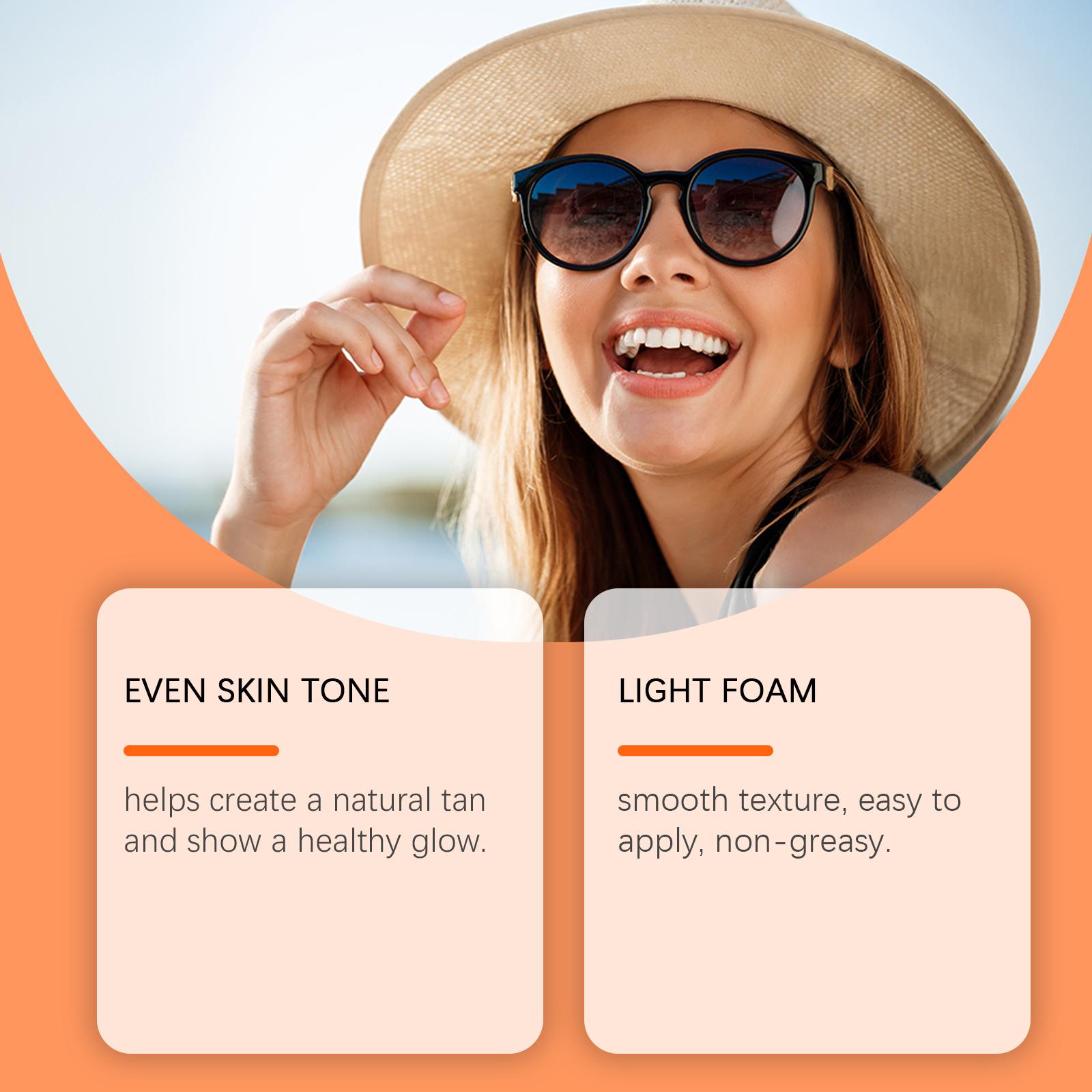 HANCHOBIT Daily Tanning Foam Mousse Even Skin Tone Long-lasting Gentle Moisturizing Body Care Mousse