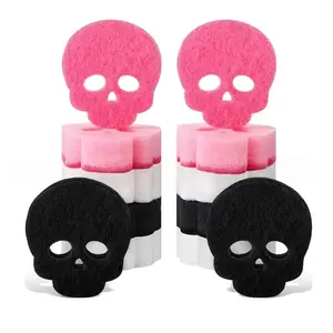6-Piece Bulk Value Pack Halloween Theme Scouring Pad, Cost-Effective Novelty Ghost Pumpkin Cleaning Sponge Combo, Space-Saving Spooky Dish Scrub Sponge Set for Bars & Restaurants Commercial Supplies
