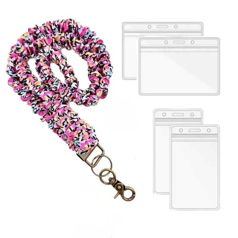 Cute Lanyard for ID Badges with PVC Charm, 17.5-Inch Soft Fabric Neck Strap for Students, Tangle-Free Key Holder for Office, Cute Lanyards For Id Badges