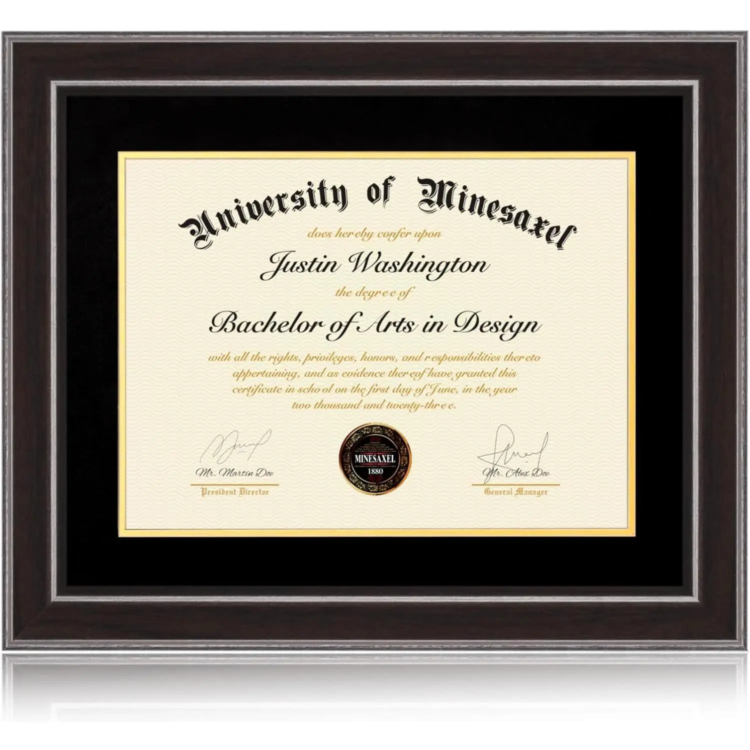 16x20 Diploma Frames 12x15 with Black Mat - Walnut Wood Finish | Shatter-Resistant Glass | for Wall Mounting | Gift for Graduations & Professional Certificate (1 Pack)
