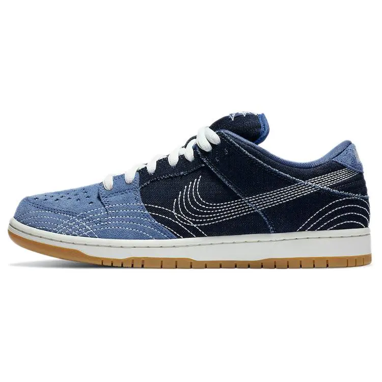 Nike Dunk SB Pro PRM Sashiko Denim Embroidered Low-Top Skate Shoes Unisex Verifiable, with credentials and supporting global authentication