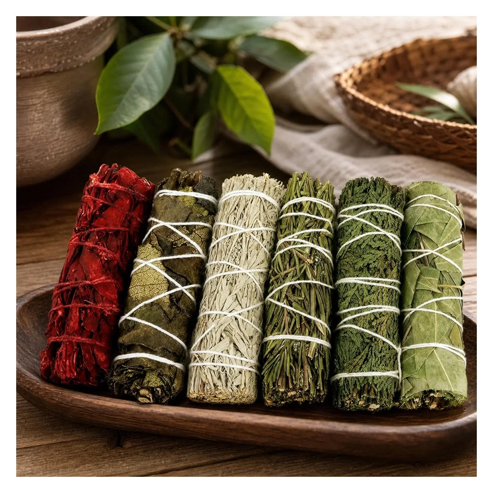 Smudge Stick Variety Gift Set | Bulk Sage Bundles for Space Cleansing | Smudging Wands with Smudge Guide (Essential Sage, 6 Pack)Gift