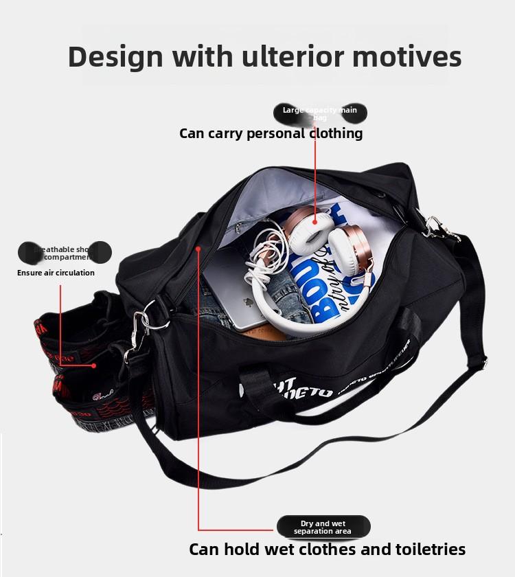 Fitness Bag Men's Wet and Dry Separation Training Sports Backpack Hand Luggage Short-Distance Travel Bag Women's Large Capacity Swimming Bag