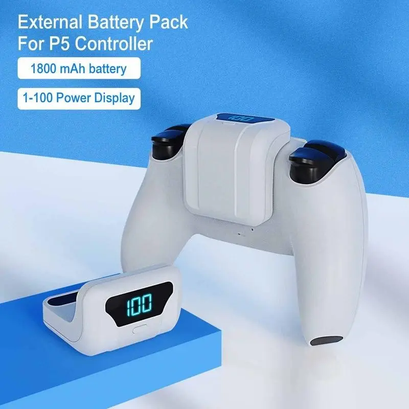 P5 Controller Rechargeable Battery, 1800mah Game Console Charger, Durable Back Clip Design, Essential Charging Accessory