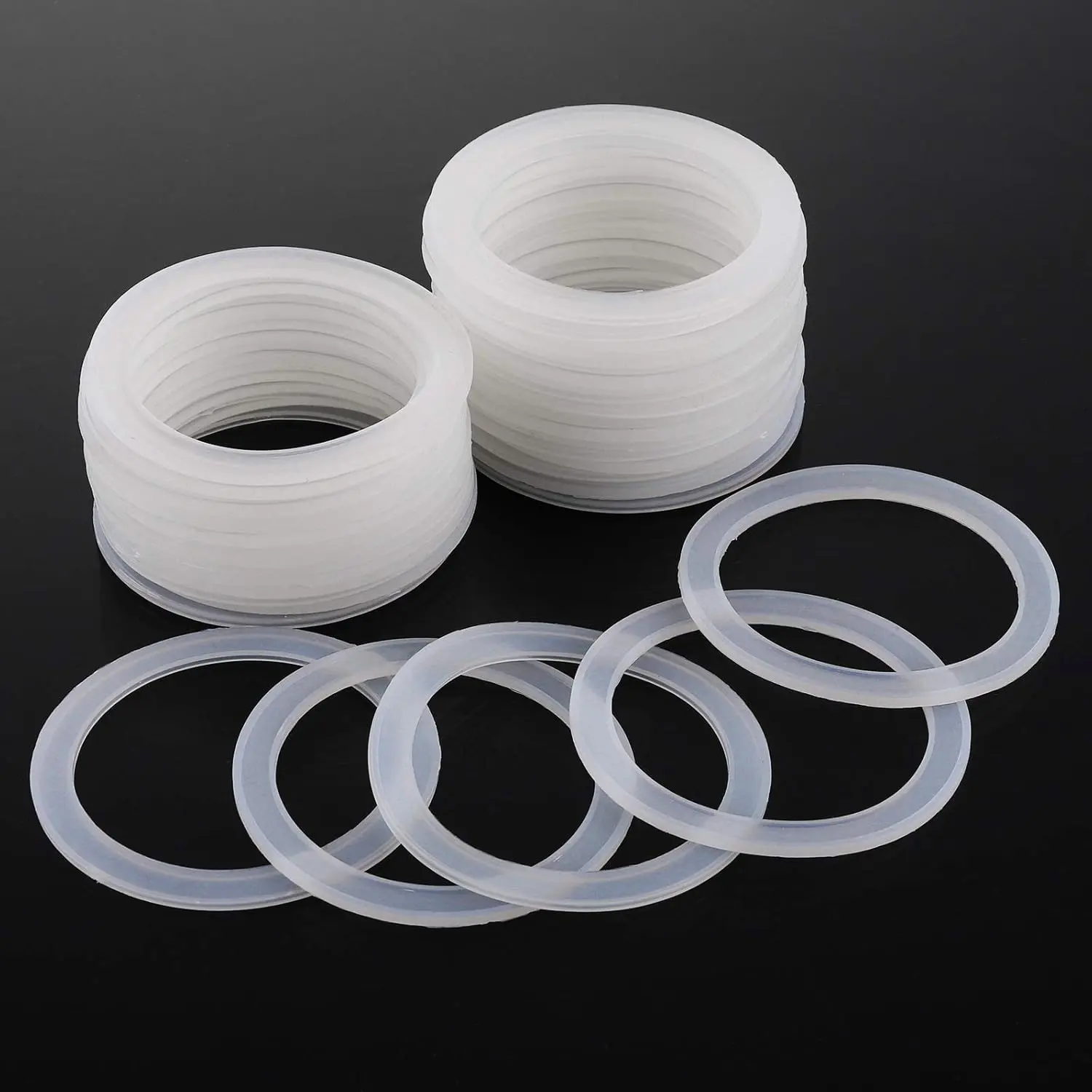 40 Pack  Sealing Ring Gasket for Mason Jar , Regular Mouth 2.8"/70mm  Seal , Airtight Leak Proof Plastic Gaskets