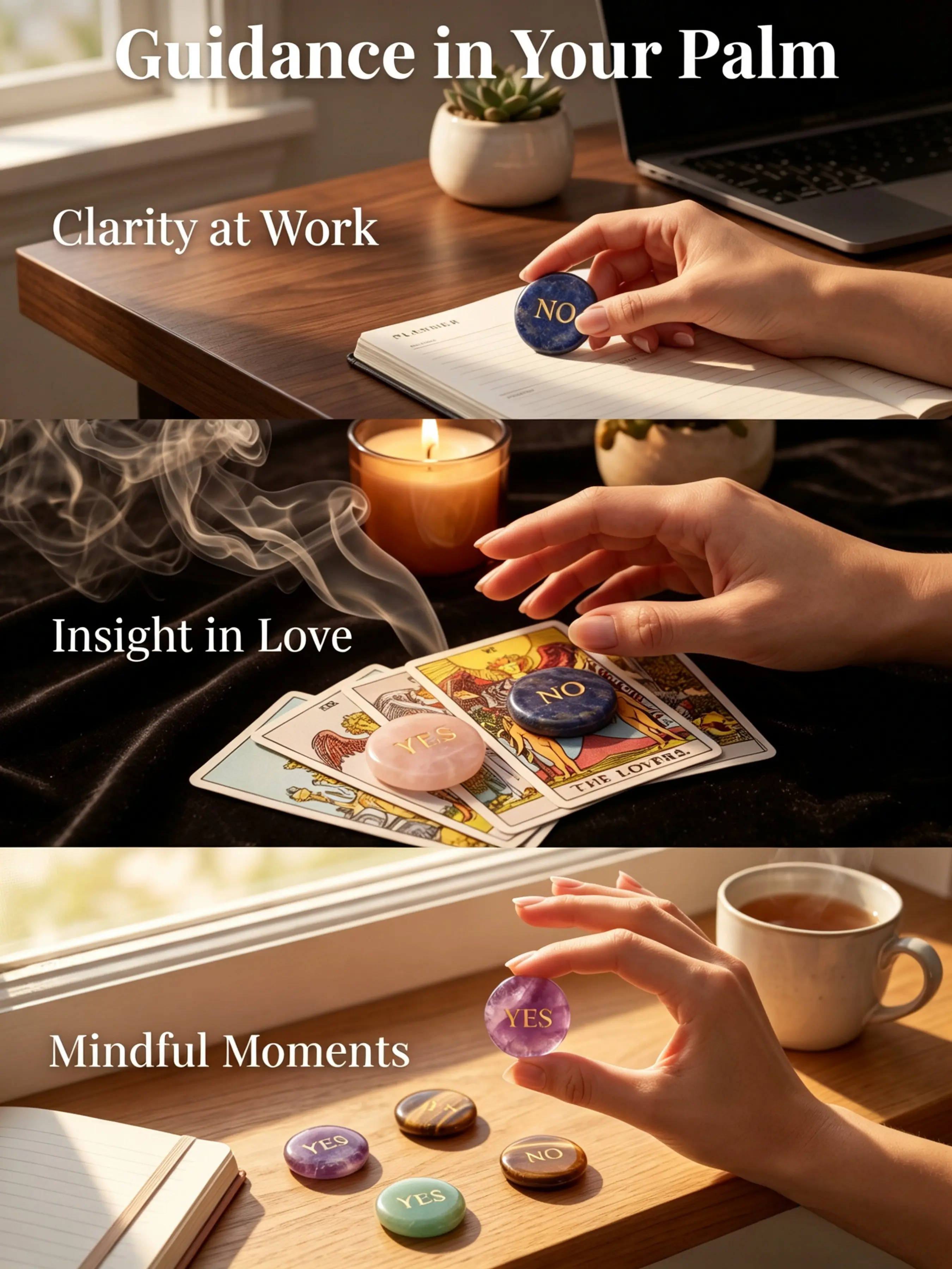 7 Chakra Healing Crystal Decision Stone, Natural Chakra Crystals for Meditation, Pattern, Spiritual Gift for Birthday