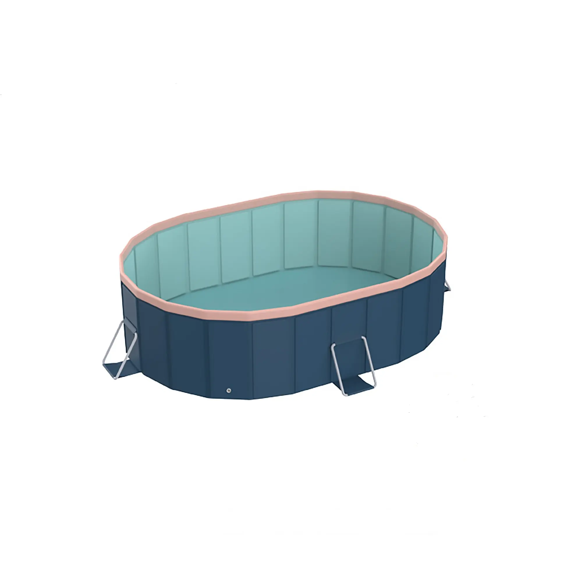Nokaa 1.8m PVC Foldable Swimming Pool - Non-Inflatable, Easy Setup, Durable, Cooling for Family Outdoor Patio Backyard Use, Blue-Gray, 14.99 lb, Foldable Swimming Pools