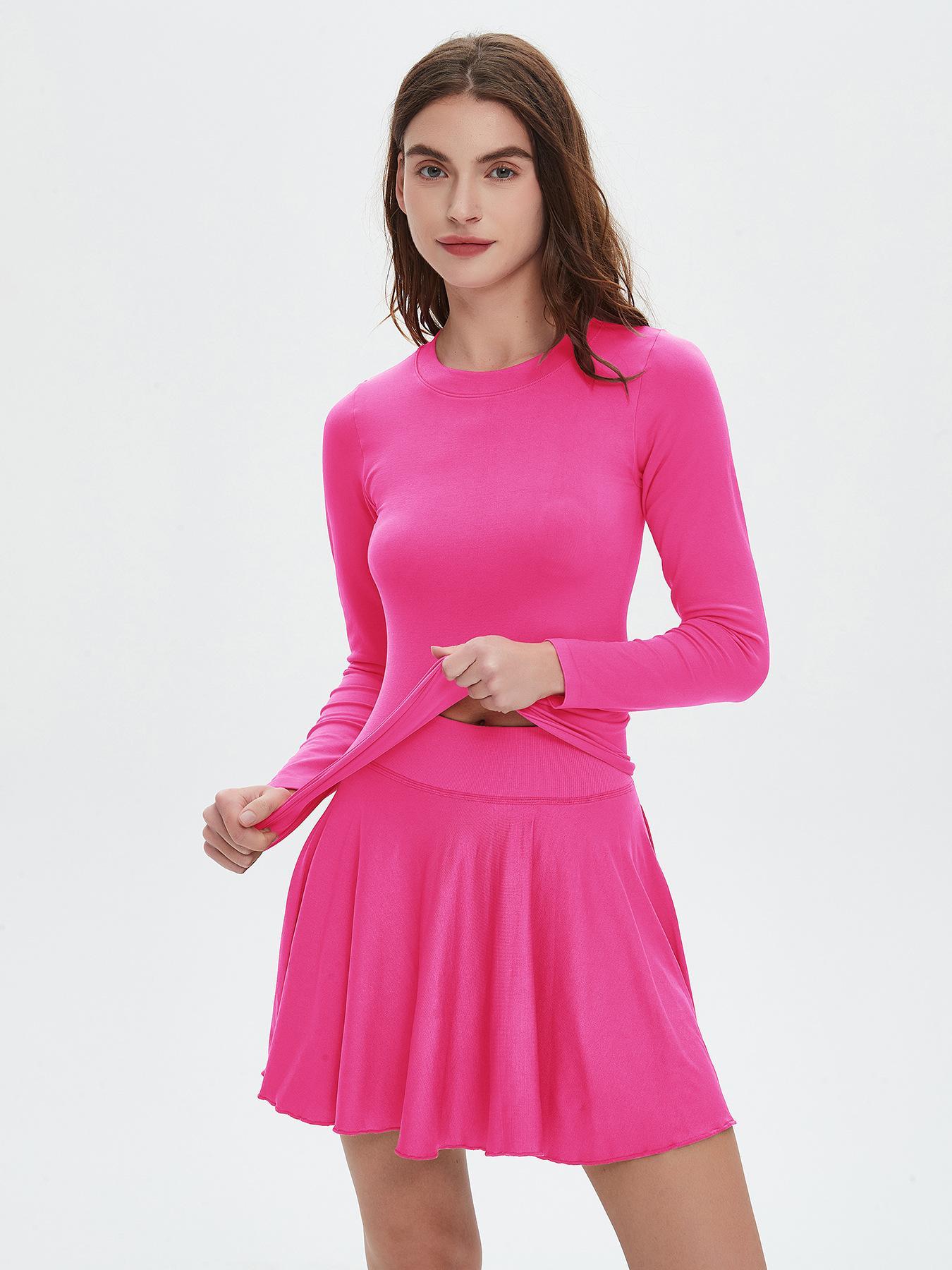 Women's Solid Color Pleated Skort, Sporty Casual Pocket Skort for Tennis Yoga Gym, Ladies Sportswear for Spring & Fall, Womenswear, Tennis Skorts, Athletic Skort