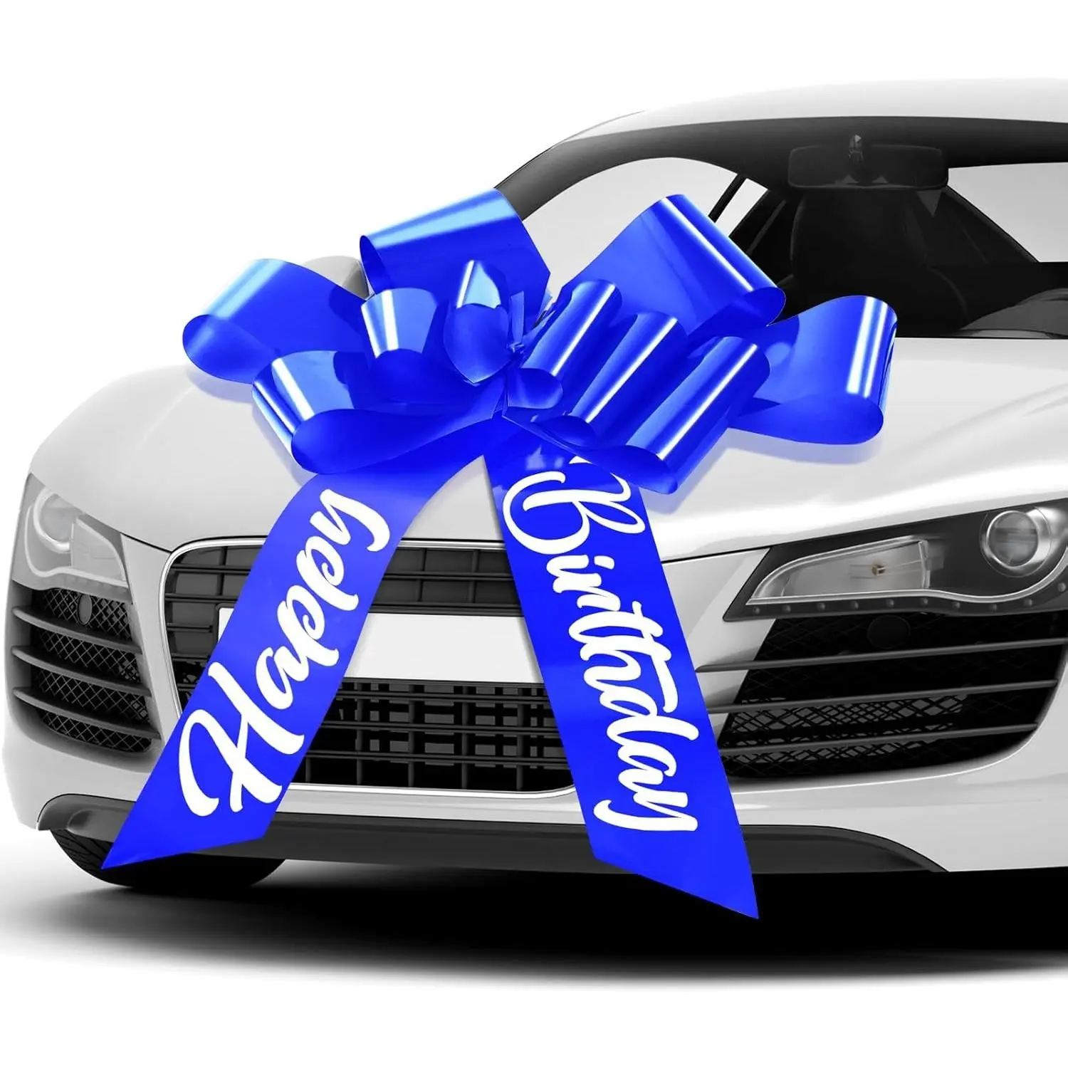 30 Inch Car Bow Giant Gift Wrapping Bow for Large Presents Pull Ribbon Decoration for Birthday Hood Display Holiday Surprise Sedan SUV(Blue)
