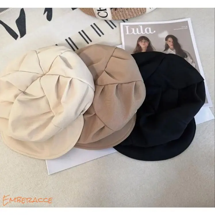 Japanese Korean Style Octagonal Beret Hat for Women, Y2K Aesthetic Painter Cap, Face Flattering Small Brim Cloud Hat, Lightweight Comfortable Fashion Hat for Spring Summer, Travel, Streetwear, Daily Casual Wear