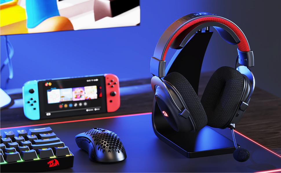 Redragon H510 PRO 3-Mode RGB Gaming Headset - 7.1 Surround Sound - 53MM Audio Drivers in Memory Foam Ear Pads w/Durable Fabric Cover- Multi Platforms Headphone - USB Powered for PC/PS4/NS, Black