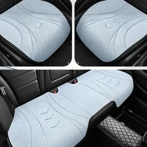 3pc Car Seat Cushions, Breathable Linen, Comfortable & Pressure-Relieving, Suitable for Most 5-Seater Cars Suv, All Seasons