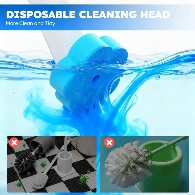 One-Use Toilet Cleaning Set, Includes 54/24 Replacement Brush Heads, Toilet Bowl Cleaner, Sink Cleaning System, Bathtub Drain Plug, Toilet Wand