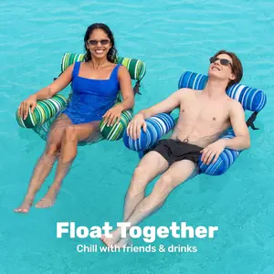 Inflatable Float Bed for Pool Parties, Essential Water Toy, Floating Lounge Chair, Inflatable Raft, Hammock, Backrest Float, Swim Ring