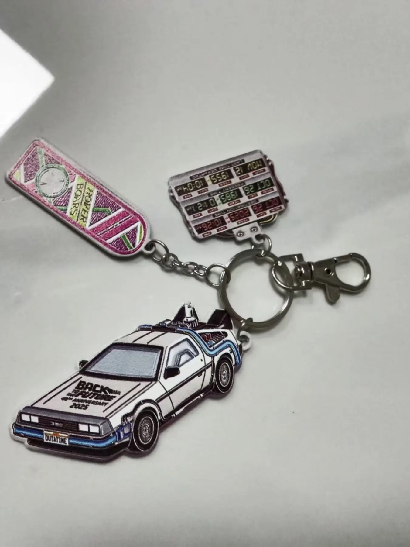 Back to Future Keychain 1 for Backpack Key Decoration, Multi-Scene Key Holder, Car Key Pendant, Street Style, All Seasons