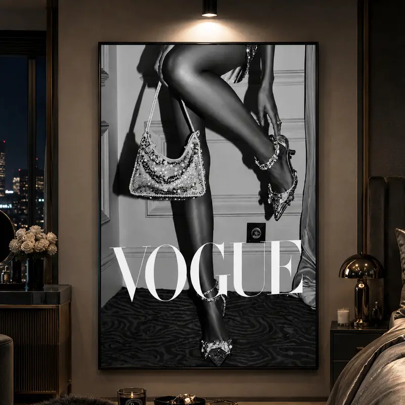 Fashion Magazine Canvas Poster, Vogue Inspired Black and White Female Body Wall Art, Fashion Wall Decor, Bedroom Decor, Vanity Decor, Closet Room Decor, Beauty Studio Decor, Modern Feminine Apartment Decor, Quiet Luxury Wall Art, Chic Fashion Print