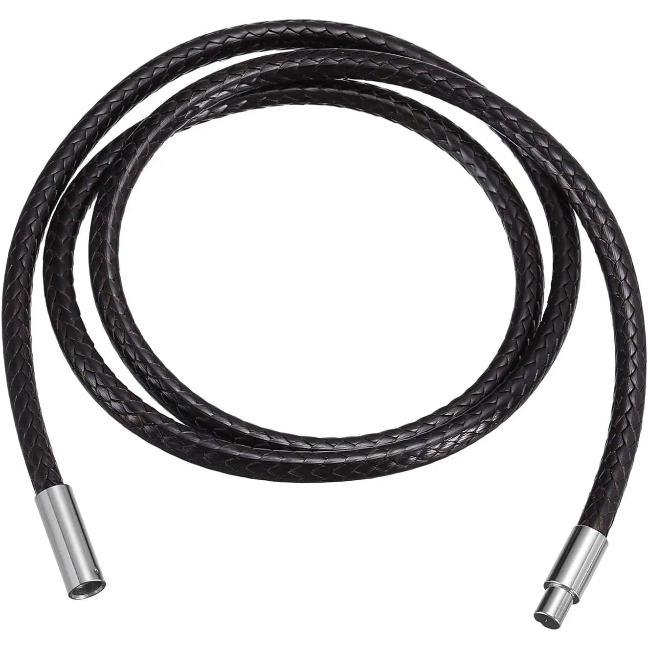 Leather Cord Necklace with Stainless Steel Clasp, Braided Wax Rope Chain for Pendant