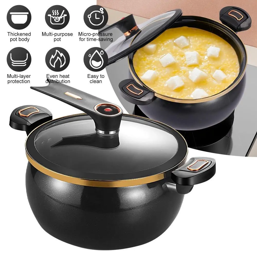 Micro Pressure Cooker, Suitable for Home Use, 8.45Qt Multi-Functional Non-Stick Pot for Stewing and Cooking Soup, Compatible with Induction Cookers and Gas Stoves,home essentials