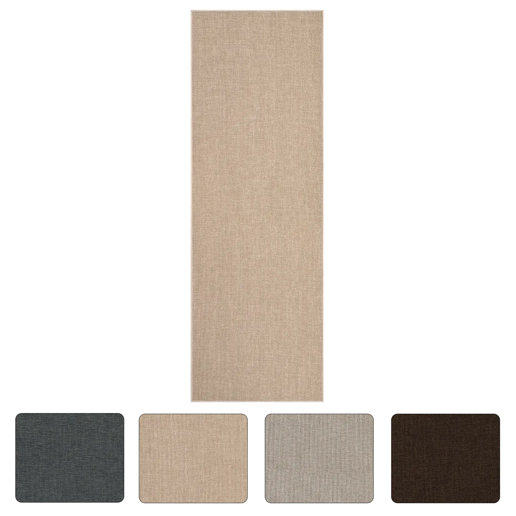 5x7 Washable Woven Area Rug, Minimalist Cross Weave Polyester Carpet, Foldable Flatweave Rug for Bedroom Living Room, Camel