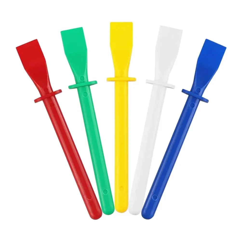 5Pcs Colored Plastic Adhesive Spreaders, Mini Glue Sticks, Easy Clean Glue Scrapers for Handmade DIY Art, Leather Craft, and Woodworking Projects