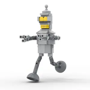 Flying Future Cartoon Character Model, Creative MOC Building Block Desktop Ornament, Durable ABS Material, Best Gift for Mecha Fans, Cool Building Block Design Exquisite Desktop Decoration, Creative MOC Building Block Set
