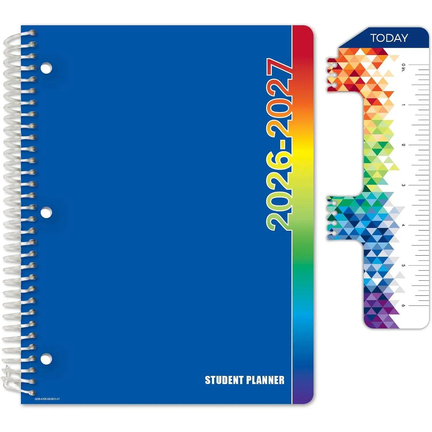 2026-2027 Middle & High School Student Planner 8.5" x 11" - Dated Weekly & Monthly Academic Planner with Ruler/Bookmark & Stickers, Ideal for Homework, Block Style, Blue Colors