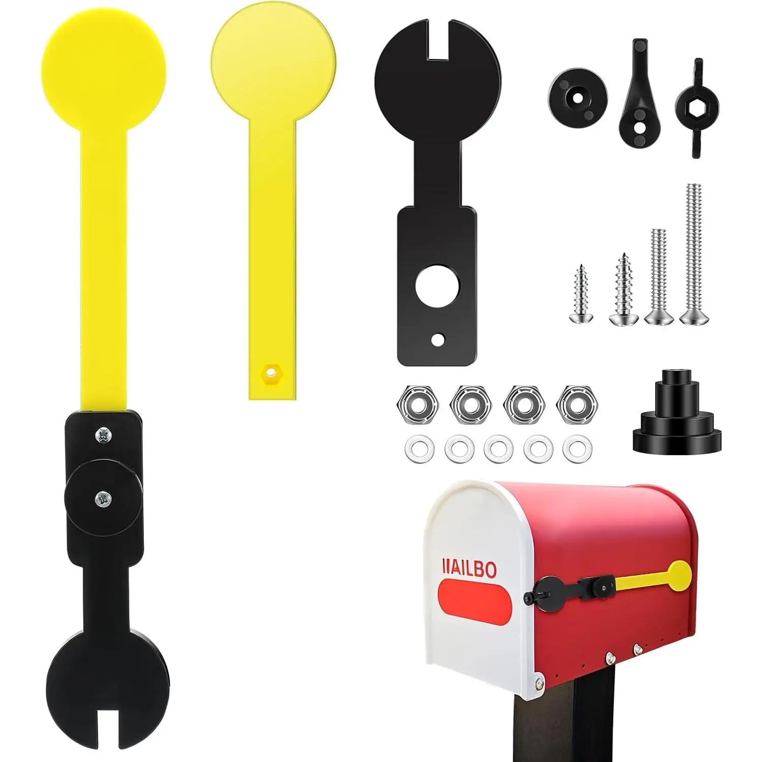 Delivery Notification Alert Signal Flag Kits Mailbox Accessories with Complete Hardware for Traditional Steel Residential Mailboxes